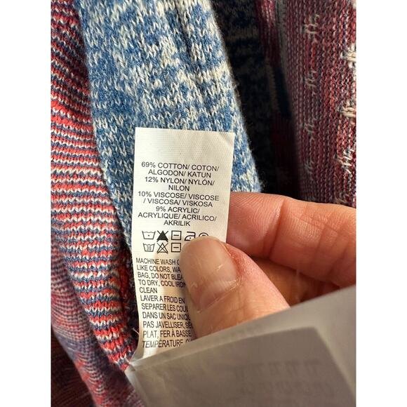 Lucky Brand Women's Open Front Cardigan Knit Sweater Multicolor Sz XS Aztec C30 - Picture 3 of 5